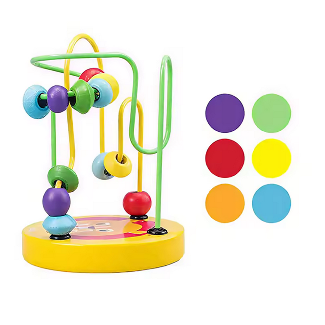 Montagnes Russes en Bois Montessori – Jeu de Perles Éducatif