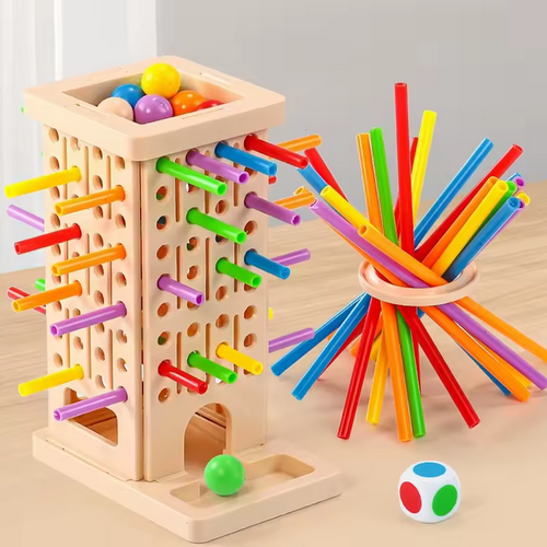 Jeu de tri Montessori – Formes géométriques 3D en bois (dès 3 ans)